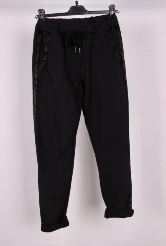 Pantalón algodón ¨smoking¨ bolsillo vestir color negro