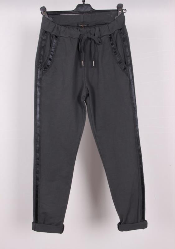 Pantalón algodón ¨smoking¨ bolsillo vestir color gris antracita