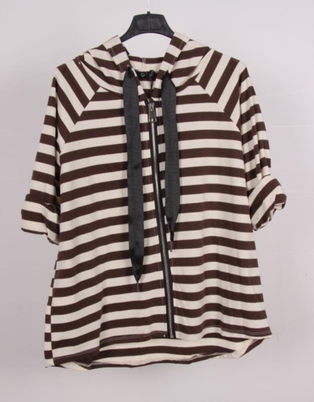 Sudadera rayas marrón