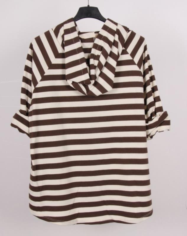 Sudadera rayas marrón espalda